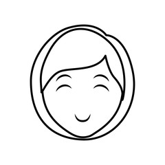 Person concept represented by silhouette of woman head icon. Isolated and Flat illustration