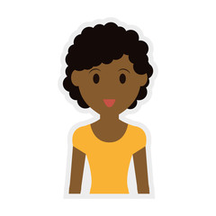 Person concept represented by woman cartoon icon. Isolated and Flat illustration