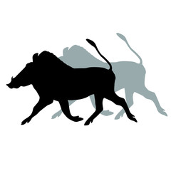 African warthog black silhouette
