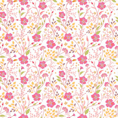 vector seamless cute little flower pattern.