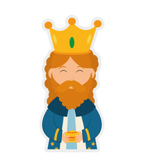 Merry Christmas concept represented by wise man cartoon icon. isolated and flat illustration 