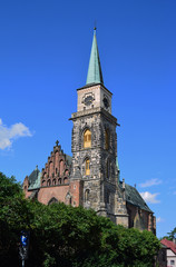 Fototapeta na wymiar The Gothic Church of St. Giles in Nymburk