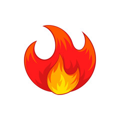Fire icon, cartoon style