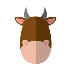Cute animal concept represented by brown cow icon. isolated and flat illustration 