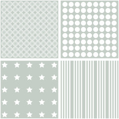 Set of 4 background patterns in pale blue.