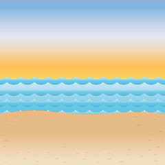 Beach concept represented by sea background icon. Colorfull and flat illustration 