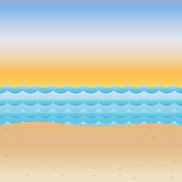 Beach concept represented by sea background icon. Colorfull and flat illustration 