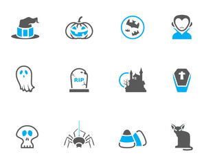 Halloween icon series in duo tone colors.