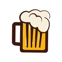Beer concept represented by glass icon. isolated and flat illustration 
