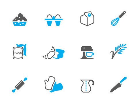 Baking icons in duo tone colors.