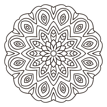 Vector mandala for coloring isolated