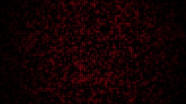 Pulsating red stars on black background