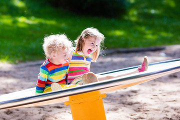 Kids having fun on a playground