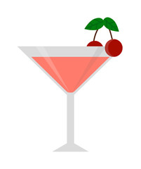 Amber cocktail in glass isolated on white background. Alcohol drink martini cocktail glass. Cocktail glass tropical whiskey cold champagne. Fresh drink alcohol drink cold vector glass.