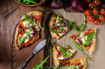 Homemade square pizza