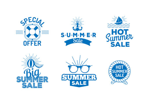 Summer sale logo vector illustration. Summer sale badge logo isolated on white background. Summer sale special shopping offer logo vector icon illustration silhouette