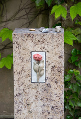 Rose auf dem Grabstein