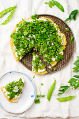 vegetable tart with green peas