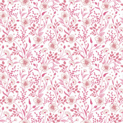 cute little pink flowers seamless pattern background. vector