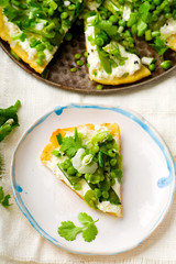vegetable tart with green peas