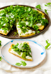 vegetable tart with green peas