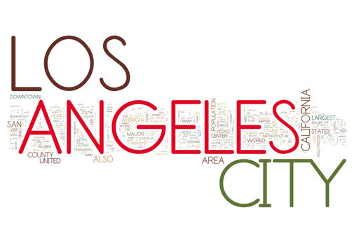 City of Los Angele collage of word concepts