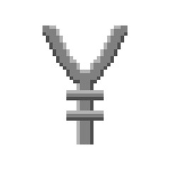 Sign pixel yen grey 14.06