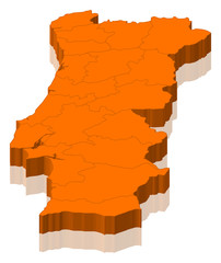 Map - Portugal - 3D-Illustration