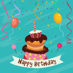 Birthday card with cake