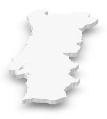 Map - Portugal - 3D-Illustration