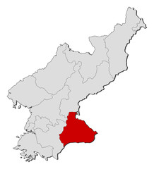 Fototapeta premium Map - North Korea, Kangwon