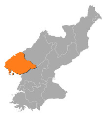 Map - North Korea, North Pyongan