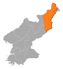 Map - North Korea, North Hamgyong