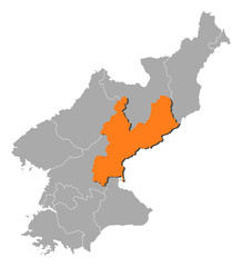 Fototapeta premium Map - North Korea, South Hamgyong