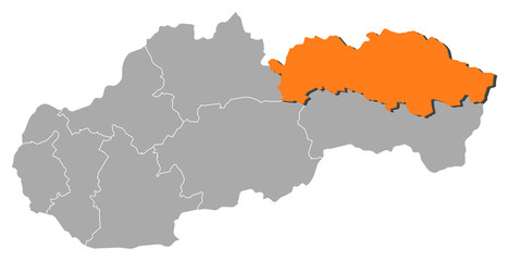 Obraz premium Map - Slovakia, Presov