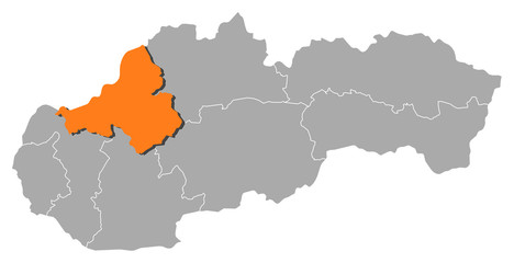 Map - Slovakia, Trencin