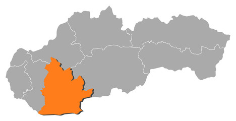 Map - Slovakia, Nitra