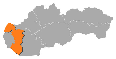 Fototapeta premium Map - Slovakia, Trnava