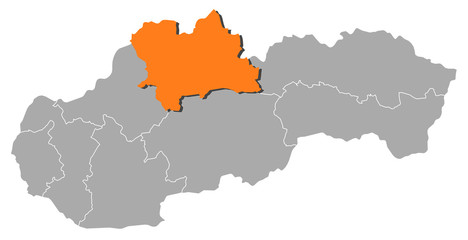Obraz premium Map - Slovakia, Zilina