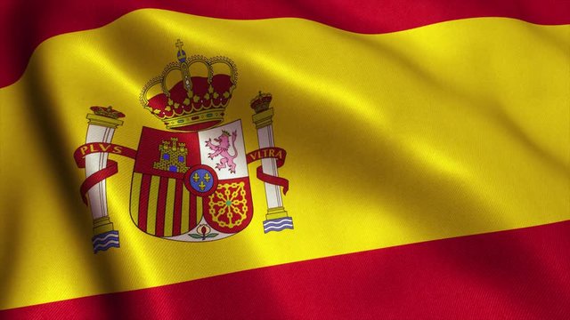 Spain - Spanish Flag. Seamless Looping Animation. 4K High Definition Video