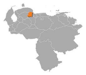 Map - Venezuela, Yaracuy