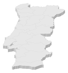 Map - Portugal - 3D-Illustration
