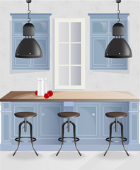 kitchen interier.Modern flat design illustration.Furniture