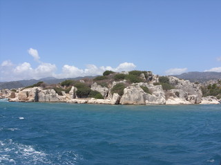 Naklejka premium Ruins of the ancient city on the Kekova island, Turkey