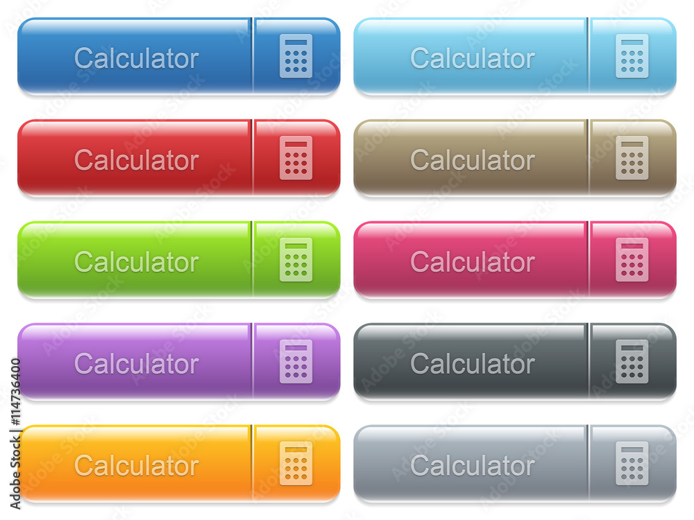 Poster calculator captioned menu button set