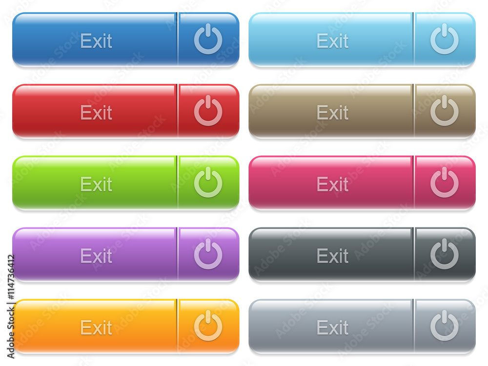 Poster exit captioned menu button set
