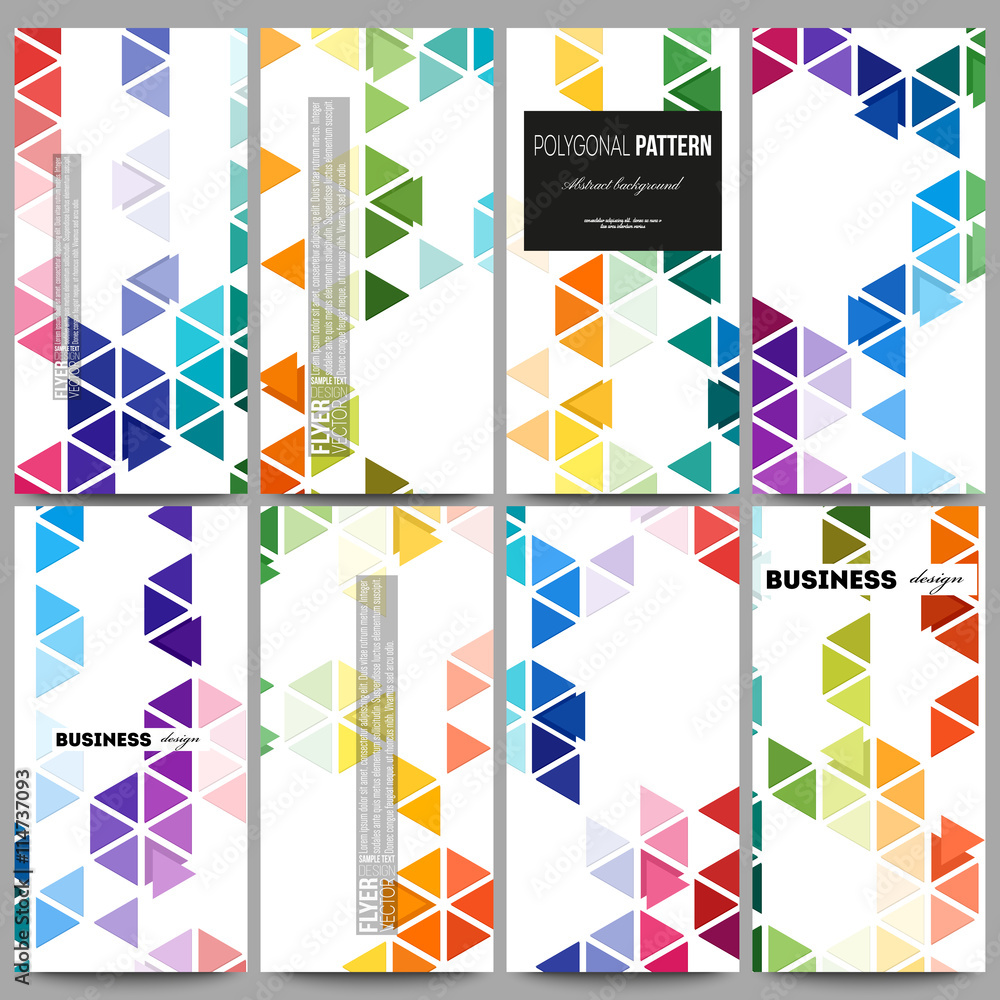 Poster flyers set. abstract colorful business background, modern stylish hexagonal and triangle vector text
