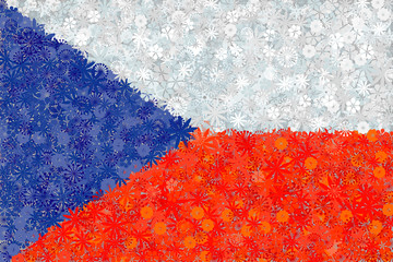 Flag of Czech Republic with flowers