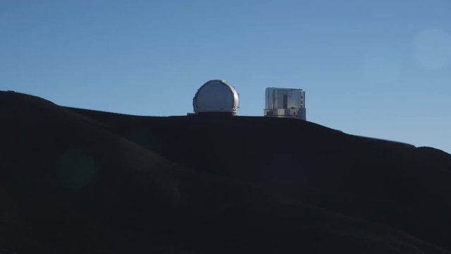 Mauna Loa Observatory with lens flares. Shot in 2010.