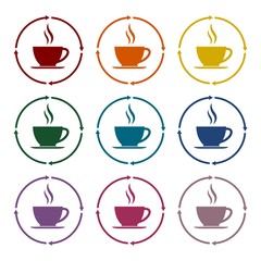 Coffee cup icons set